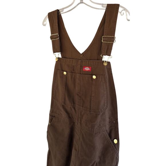 Effortless Cool Brown Overalls 🤎 Utility Chic Oversized Street Style Dickies - Picture 3 of 8
